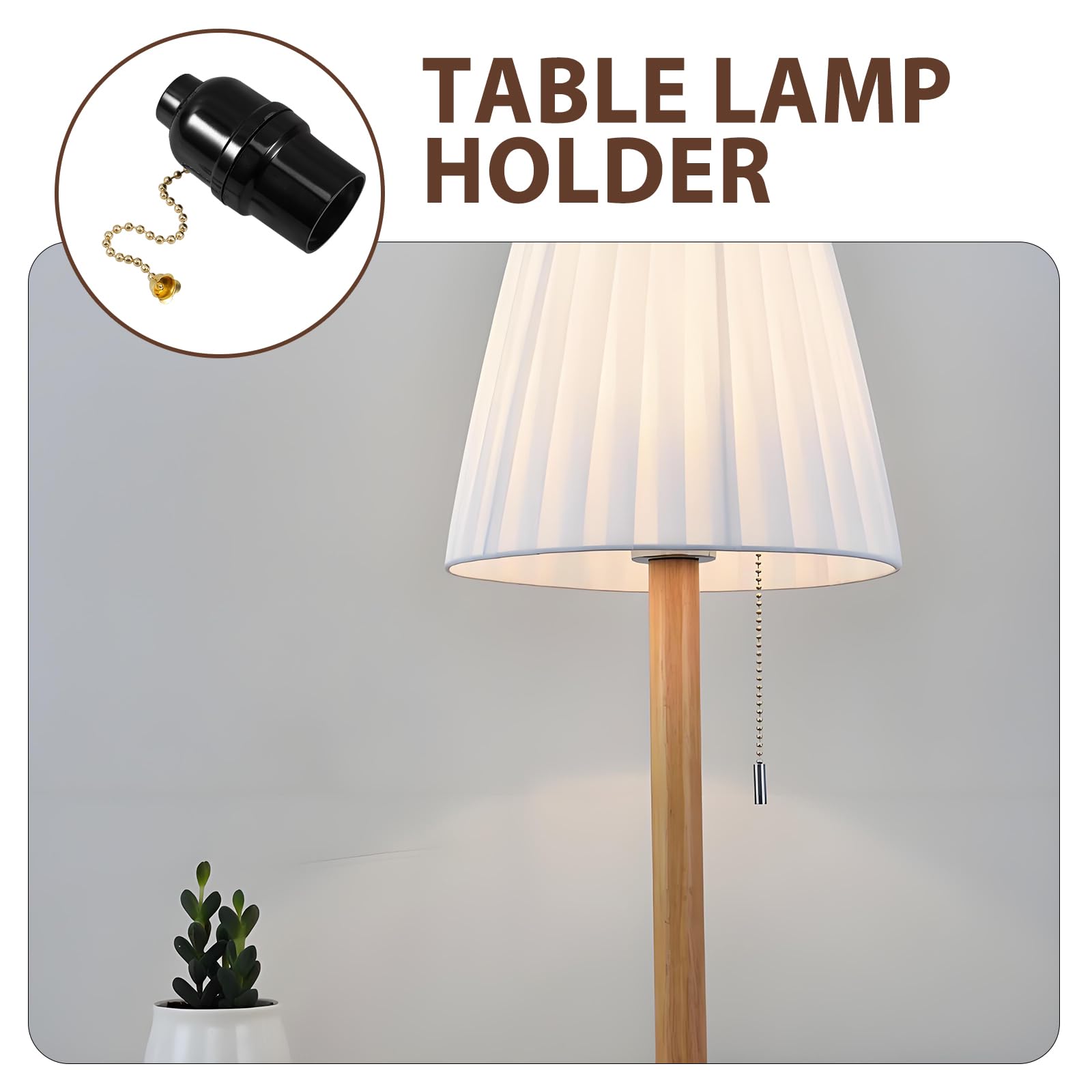OSALADI E27 Lamp Holder with Pull Chain Ceiling and Desk Lamp Base with Pull Switch Convenient Holder for Indoor Lighting Accessories - Image 4