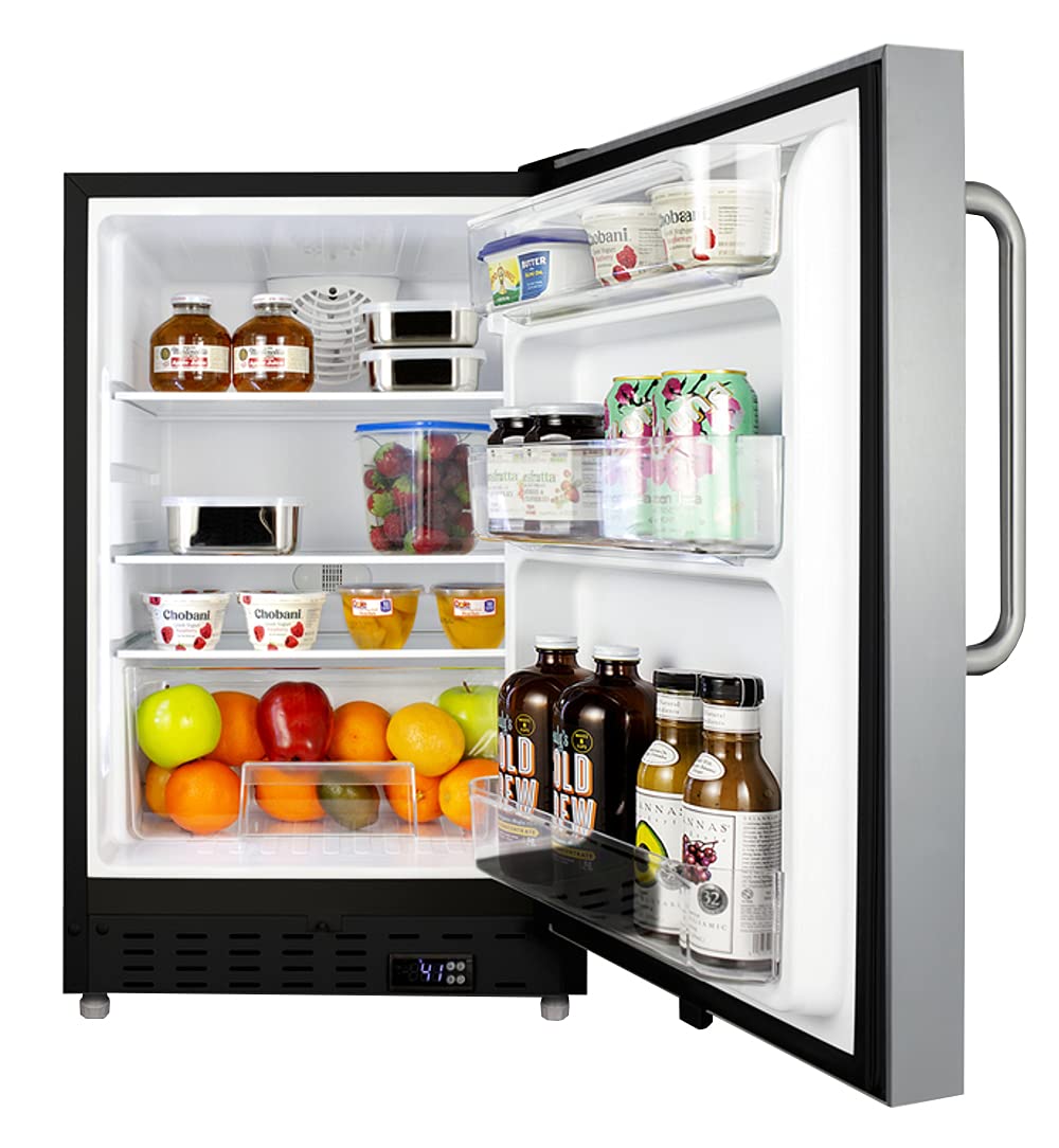 Summit Appliance ALR47BCSS 20" Wide Built-In All-Refrigerator, ADA Compliant, 3.53 cu.ft Capacity, Temperature & Open Door Alarms, Automatic Defrost, Stainless Steel Cabinet, Interior Light on Fridge.com