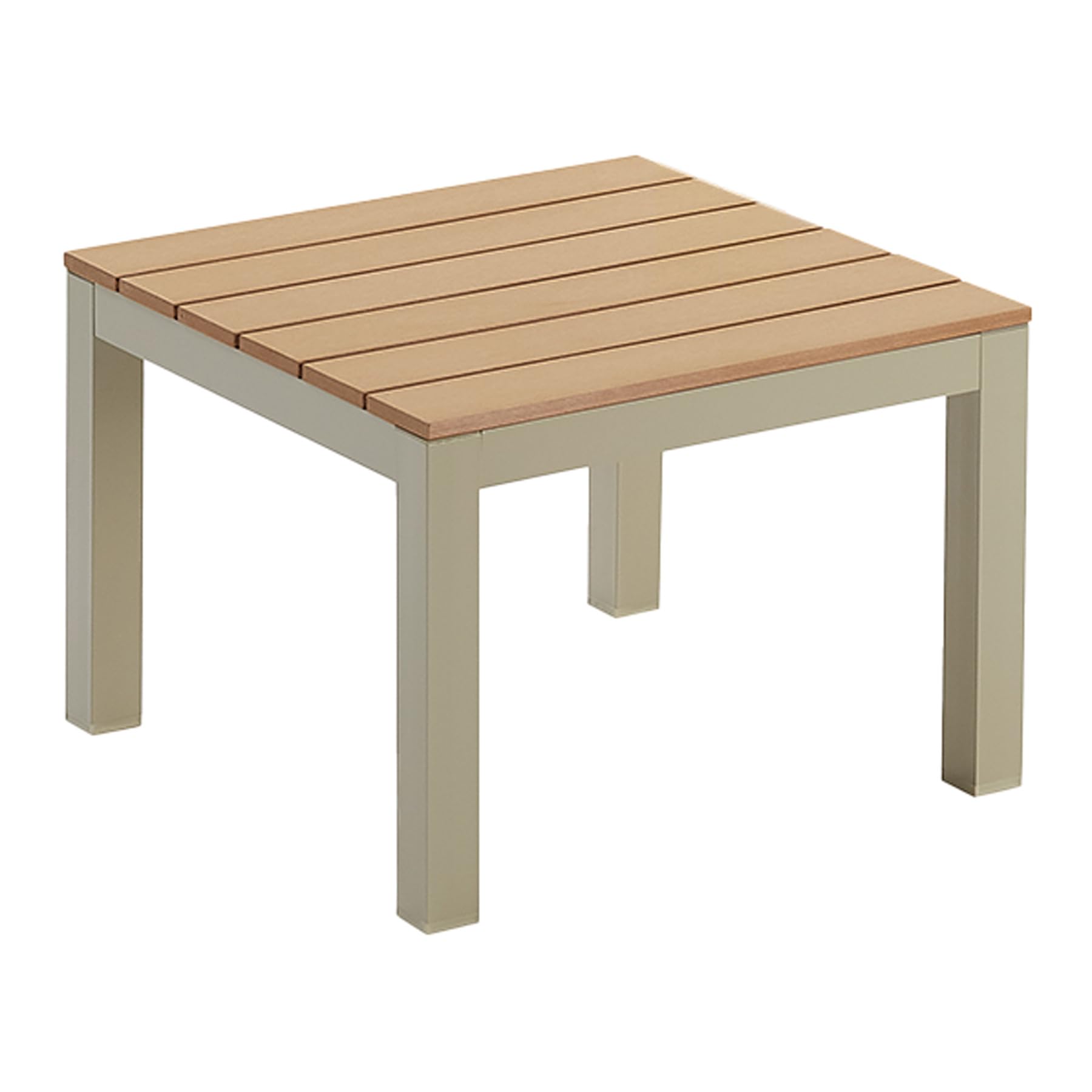 Gartentisch ORLANDO LOUNGE - 60cm - WPC Aluminium - natur greige