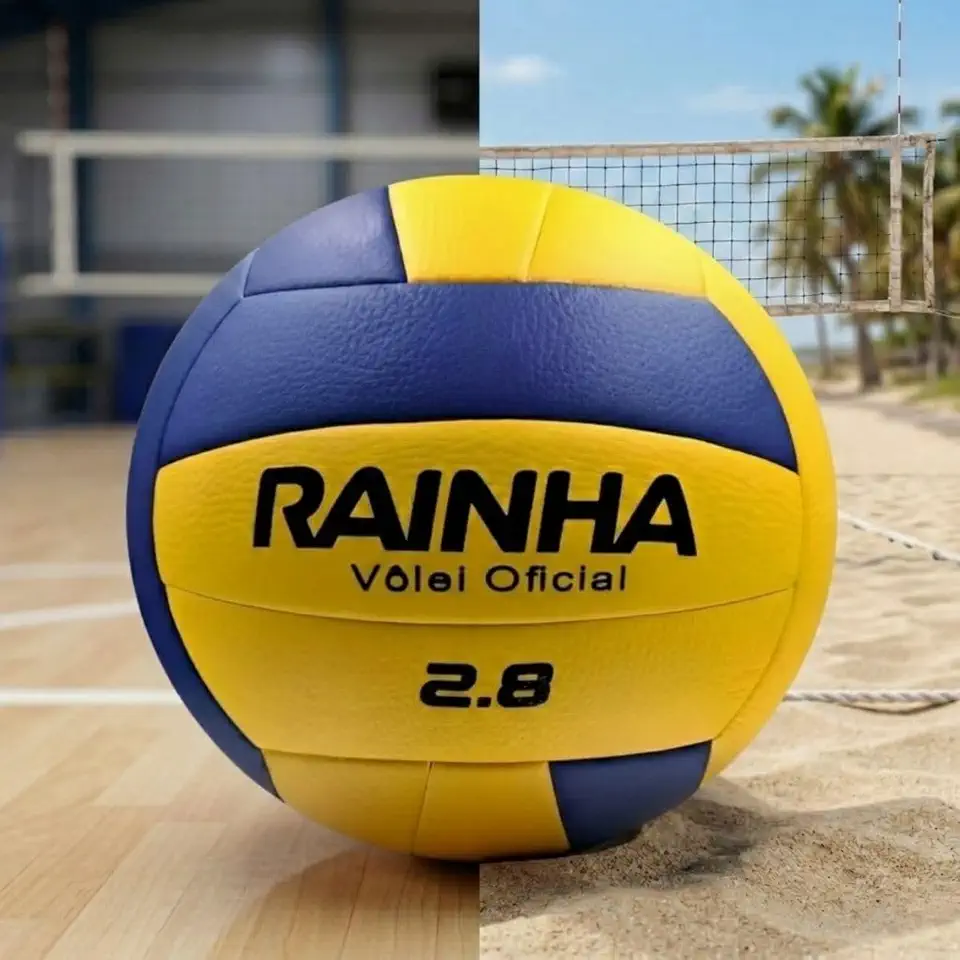 Bola de Vôlei Rainha 2.8 Oficial Toque Macio Costura Híbrida | Ideal para Treino, Jogo Profissional, Lazer Areia e Quadra.