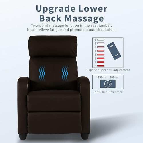 Miniatura 5 de HCY Silla reclinable, silla de masaje para sala de estar, muebles de cine en casa, sillas planeadoras modernas con respaldo de ala, sofá individual