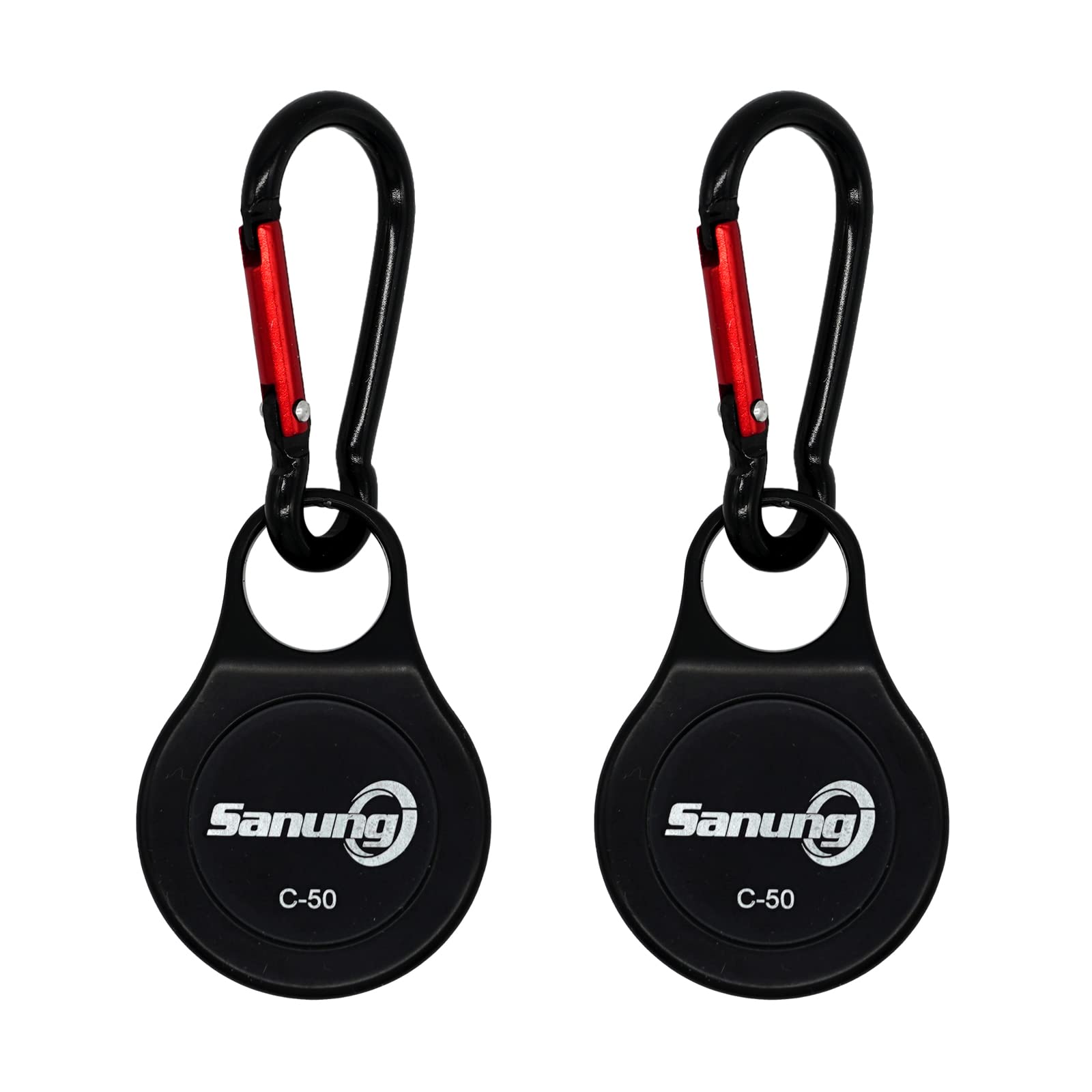 Sanung C-50 Mini bussola di sopravvivenza con moschettone, [2 pezzi] 2 in 1 in lega di zinco a clip guida guida portachiavi gancio kit di emergenza strumenti per campeggio all'aperto escursionismo