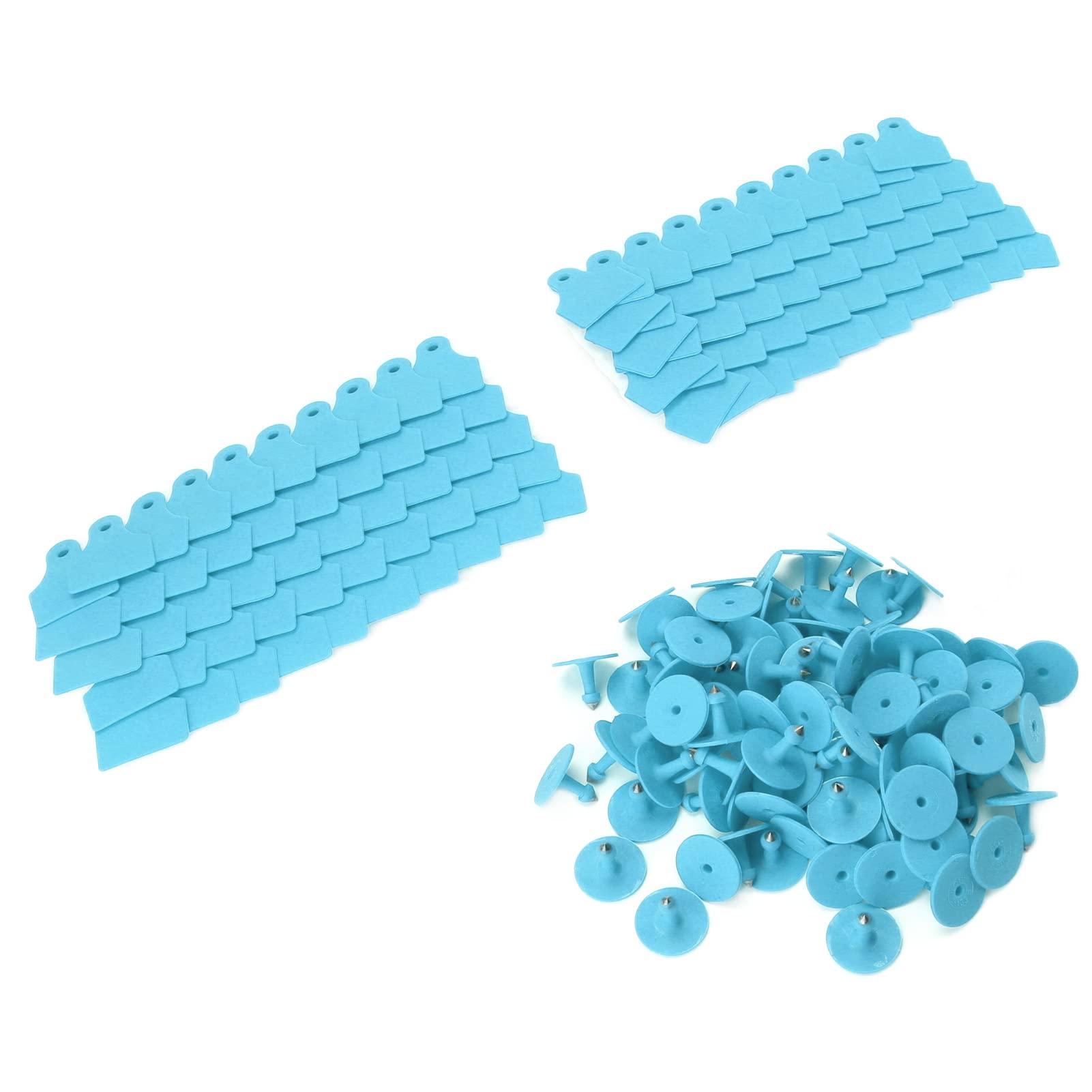 Wakects Kolczyk do Ucha Plastikowa Pusta Etykieta z Uchem świni 100 Zestawów 5 X 4 Cm z Dołączonymi Szpilkami dla Owiec Bydło świnie Identyfikacja Zwierząt Gospodarskich Hodowla w Gospodarstwie (BLUE)