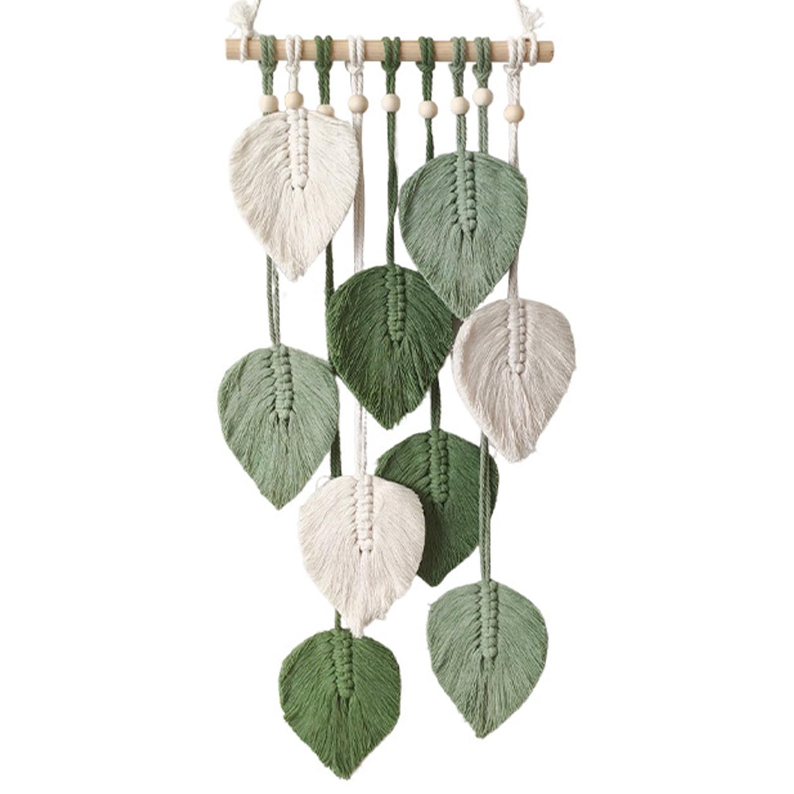 XoeLLe Macrame Wall Hanging with Wooden Bead Tapestry 9.8 X 23.6 Inch