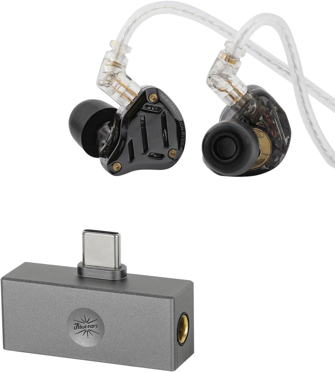 Linsoul KZ ZS10 PRO 2 in Ear Monitor IEM, 1DD+4BA Hybrid Wired Earbuds + Kiwi Ears Allegro Mini Portable IEM DAC, in Ear Monitor Amplifier