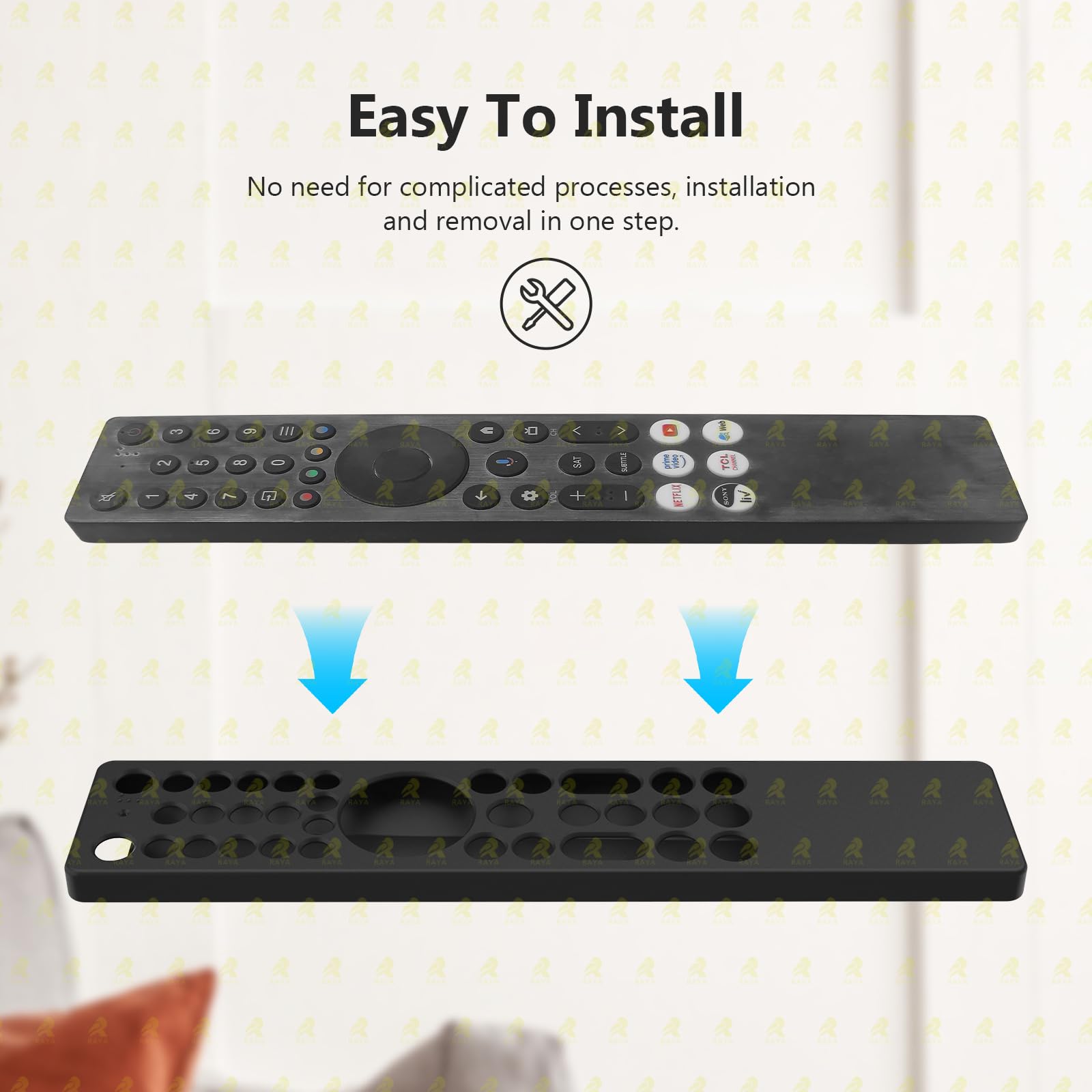 RAYA Silicone Remote Cover Compatible with TCL TV Remote 2025 Model TCL V6C /TCL T6C /TCL P7K /TCL Q6CS /TCL T89C Series QLED TV Remote Case with Lanyard [Remote NOT Included] (Black) — Amazon image 7