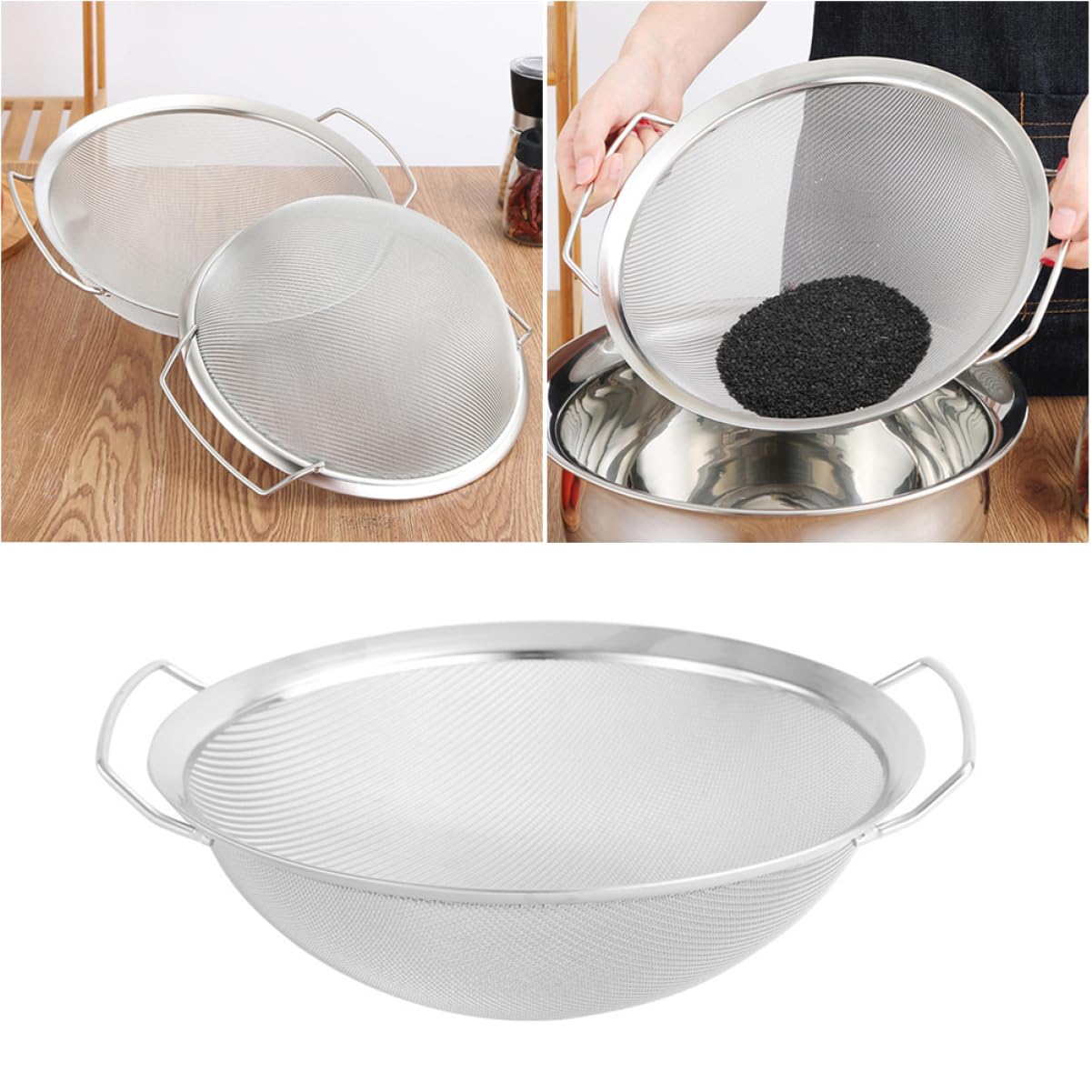 Colador Malla de Acero Inoxidable para Arroz y Verduras
