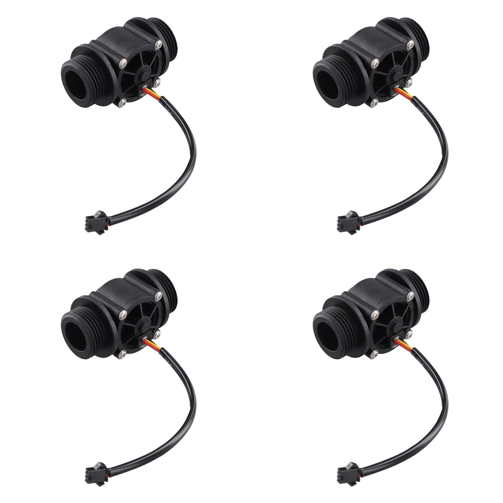 Jnchdghwa Black 4X Dn25 Fs400a G1inch Water Sensor Hall Flowmeter Meter Counter 2-60L/Min 1.75Mpa