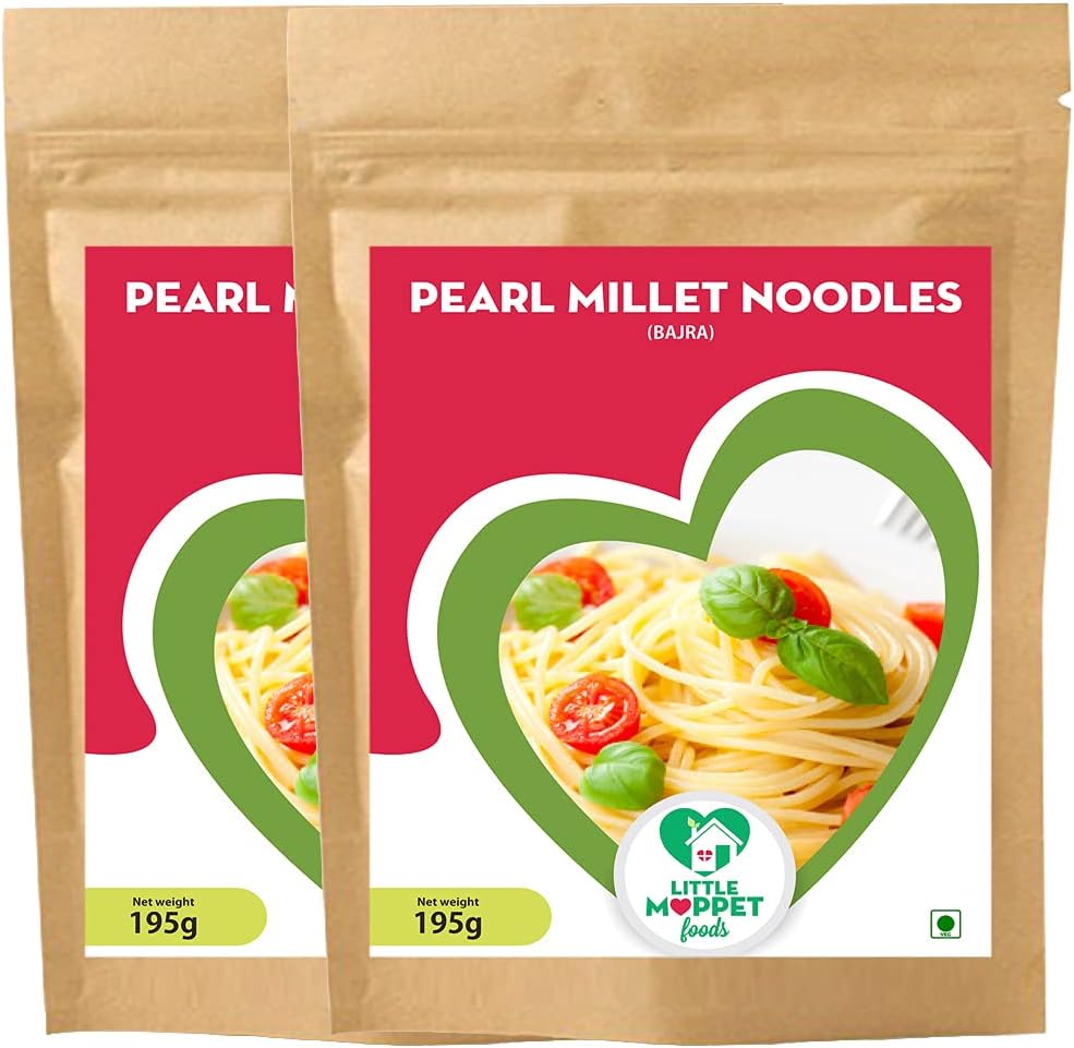 Little Moppet Foods Pearl Millet Noodles, Pack of 2-195g Each
