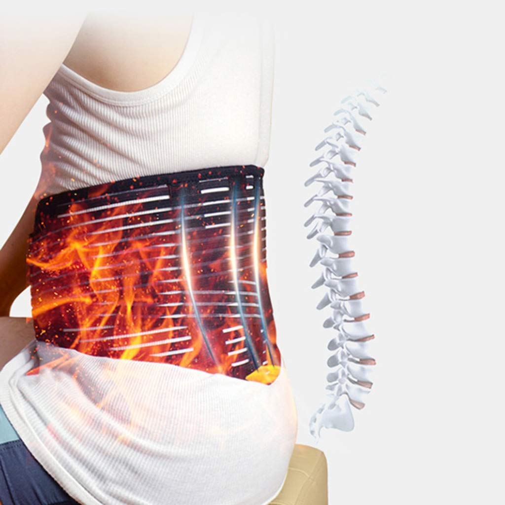 Cintura di Sostegno per la Schiena Schiena/Terapia Magnetica-Riscaldamento Automatico-Regolabile-Sollievo dal Dolore e prevenzione degli infortuni-Traspirante-per Uomini e Donne(L)