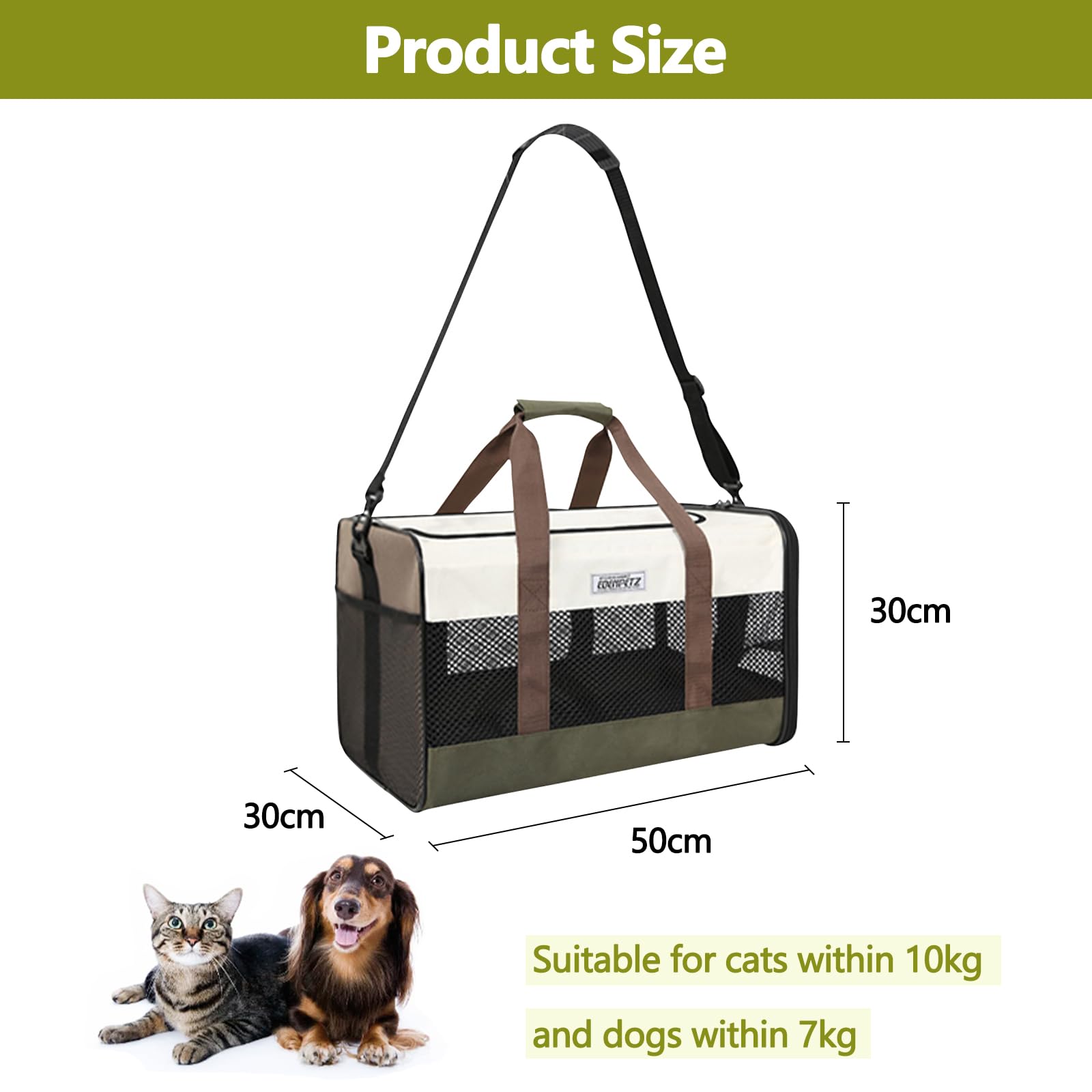 Galatée Transportín para Mascotas, Transportín para Perros Aprobado por Aerolíneas, Bolsa Transpirable y Portátil para Gatos, Ideal para Paseos Al Aire Libre, Senderismo y Viajes(Blanco)