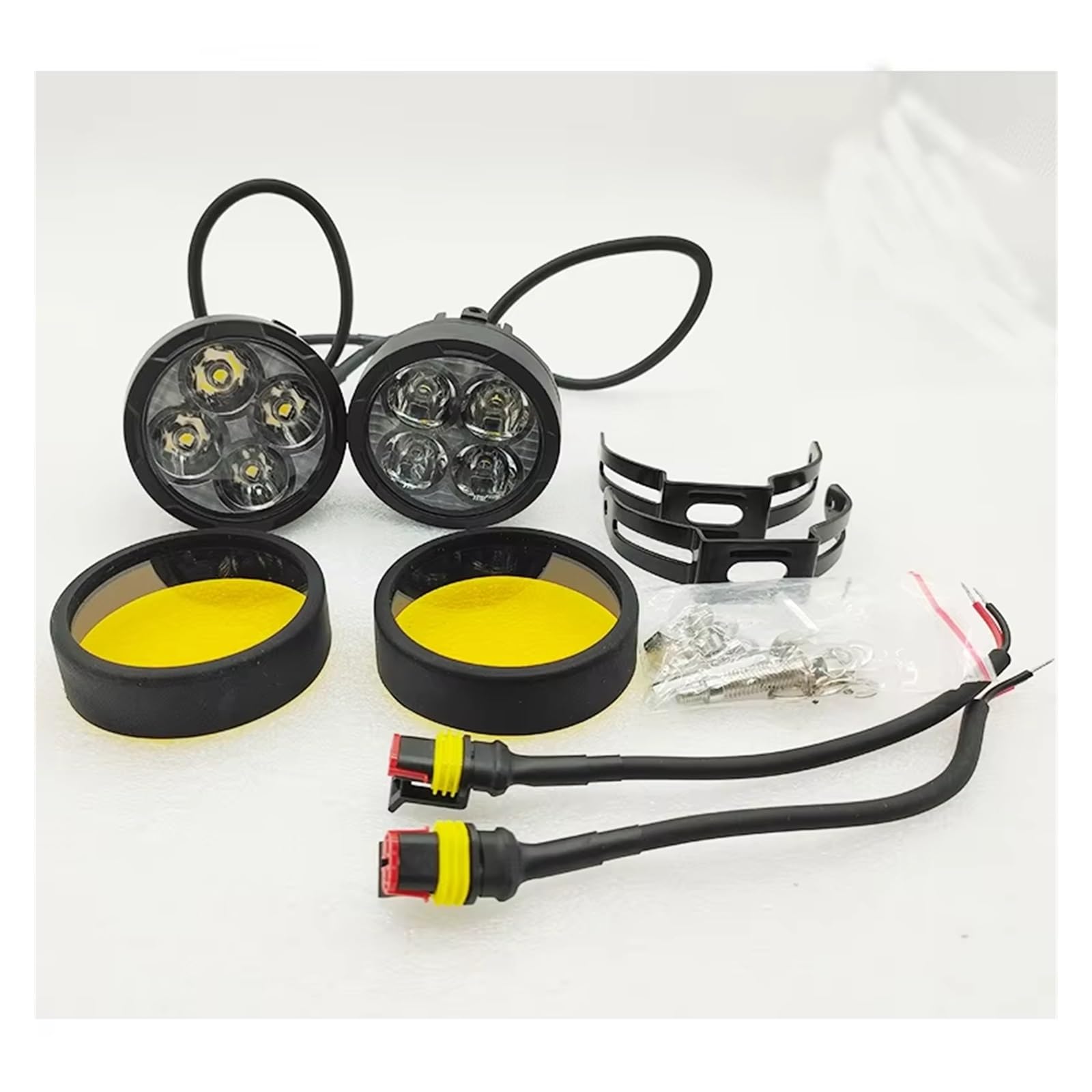 Phare Avant Moto Phare Antibrouillard Auxiliaire LED Blanc Ambre 3,5 Pouces pour BMW R1200GS ADV K1600 R1200GS R1100GS LED Phares Avant