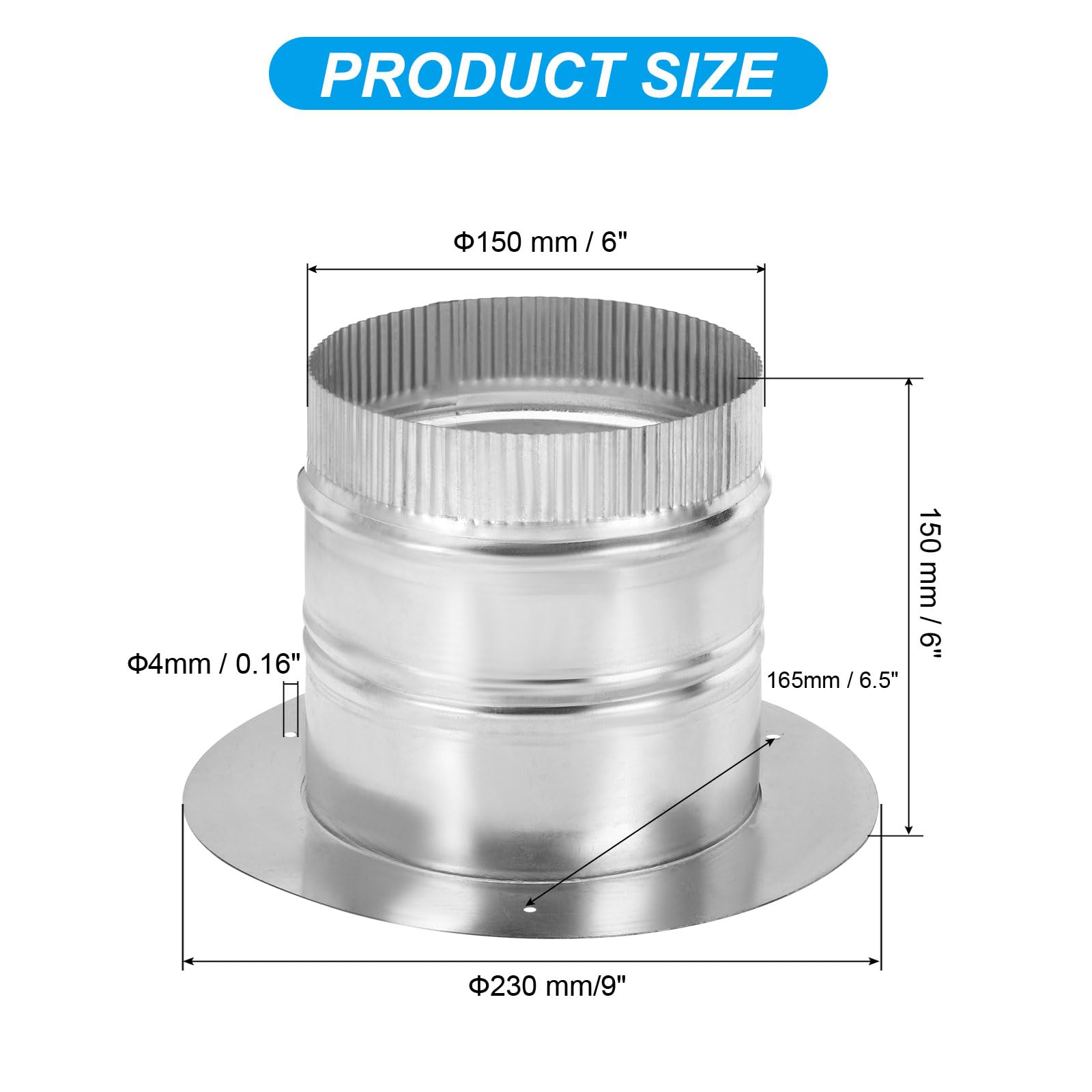 PATIKIL 6" Round Duct Collar - Image 2