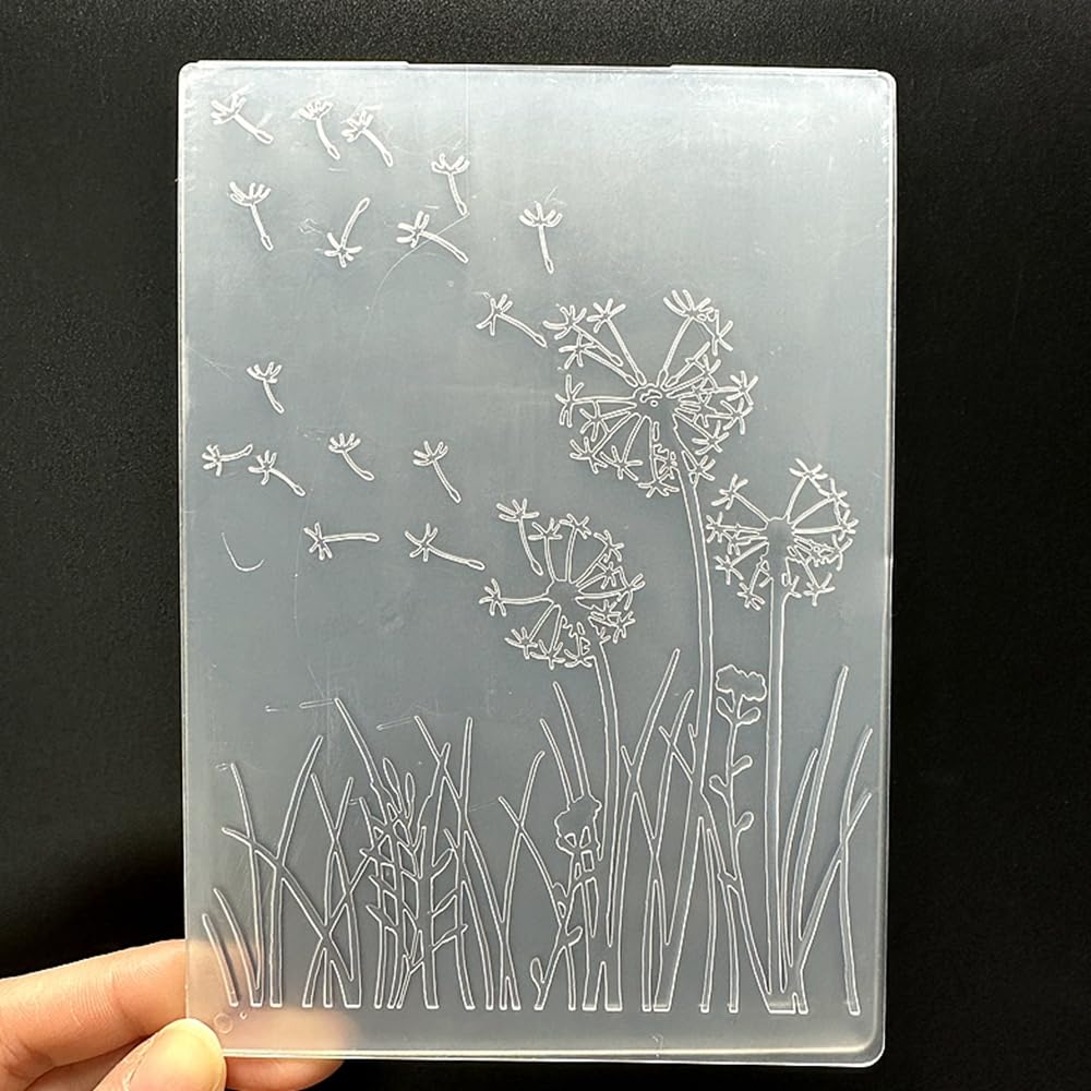 3D Plastic Embossing Folder Template Dandelion Texture A6 Size for Card Making DIY Scrapbooking Paper Crafting Handmade Crafts Scrapbooking Arts Supplies Scrapbook Decor