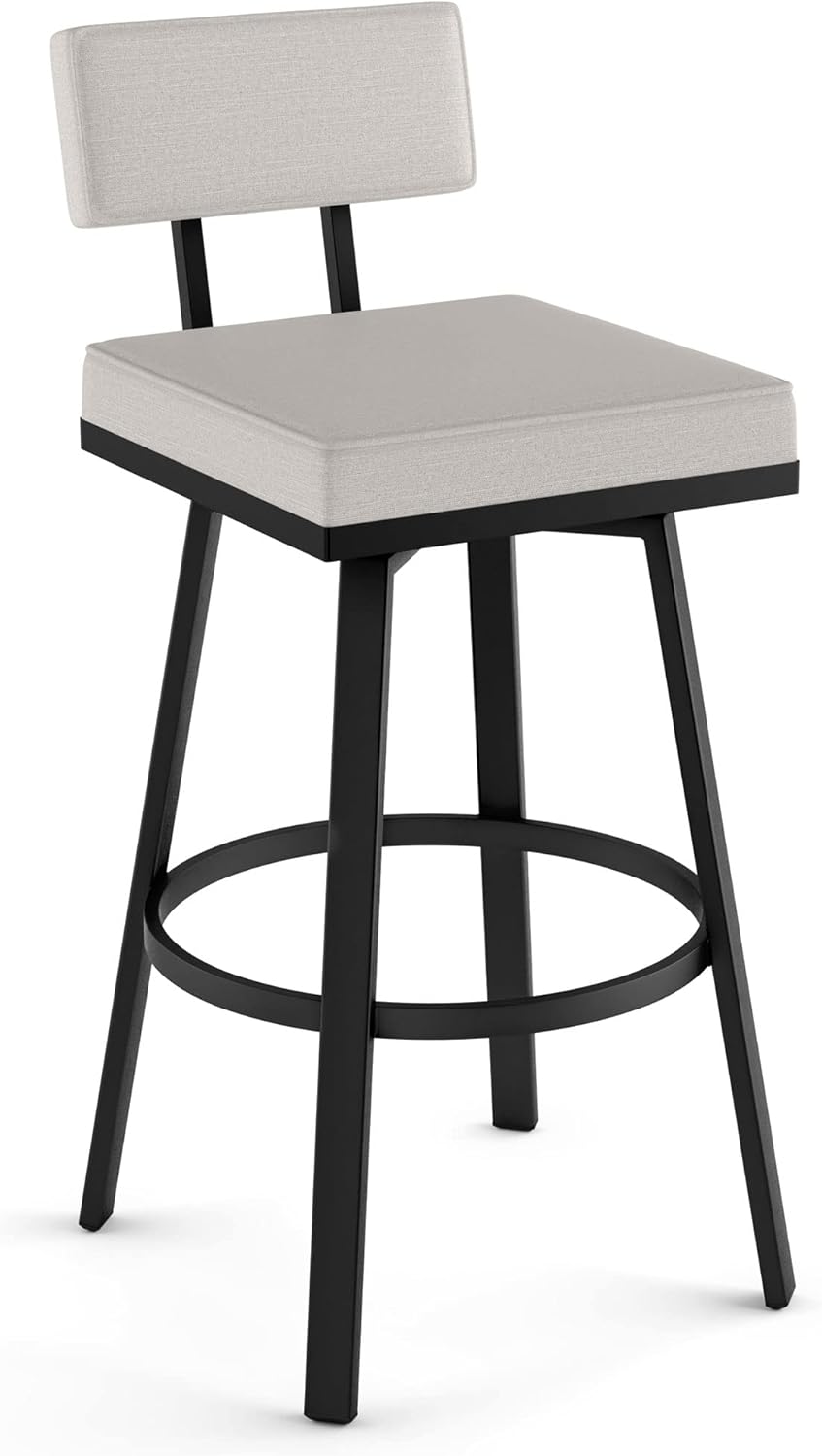 Amisco Staten 26 in. Swivel Counter Stool Light Grey