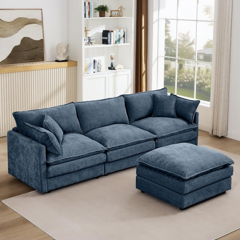 Harper & Bright Designs Modular Sofa with ottoman separated