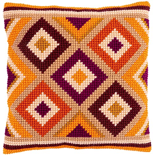 Kit Broderie Coussin Point de Croix Vervaco Kelim Idée Cadeau DIY Art Créatif Adulte