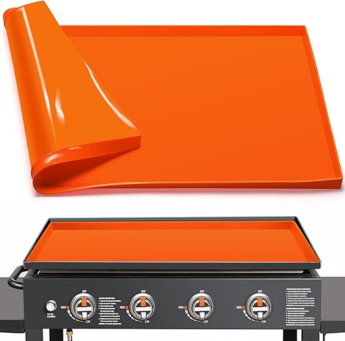 Sharllen Alfombrilla de silicona para parrilla Blackstone de 36 pulgadas, cubierta de silicona resistente de grado alimenticio, protege tu plancha