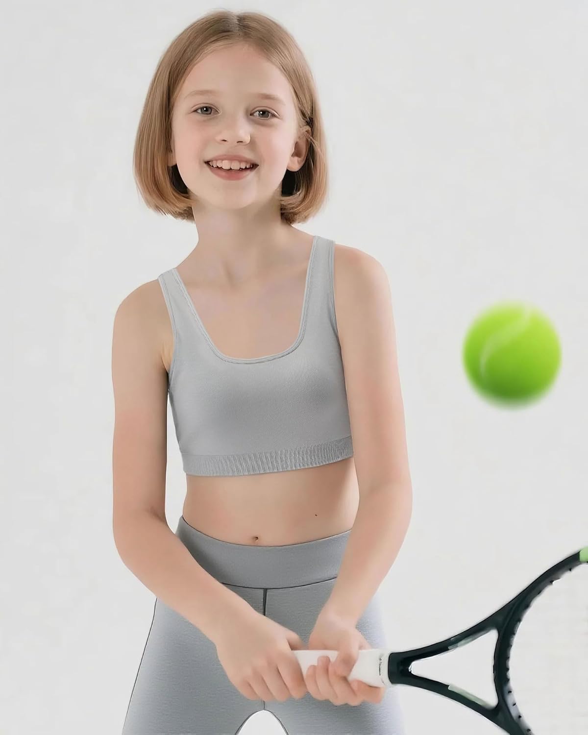 iMucci Sports Bra for Girls U-Shaped Training Bra with Removable Pads Scoop Neck for Teens Kids Yoga Sports Dance Bra - Image 6