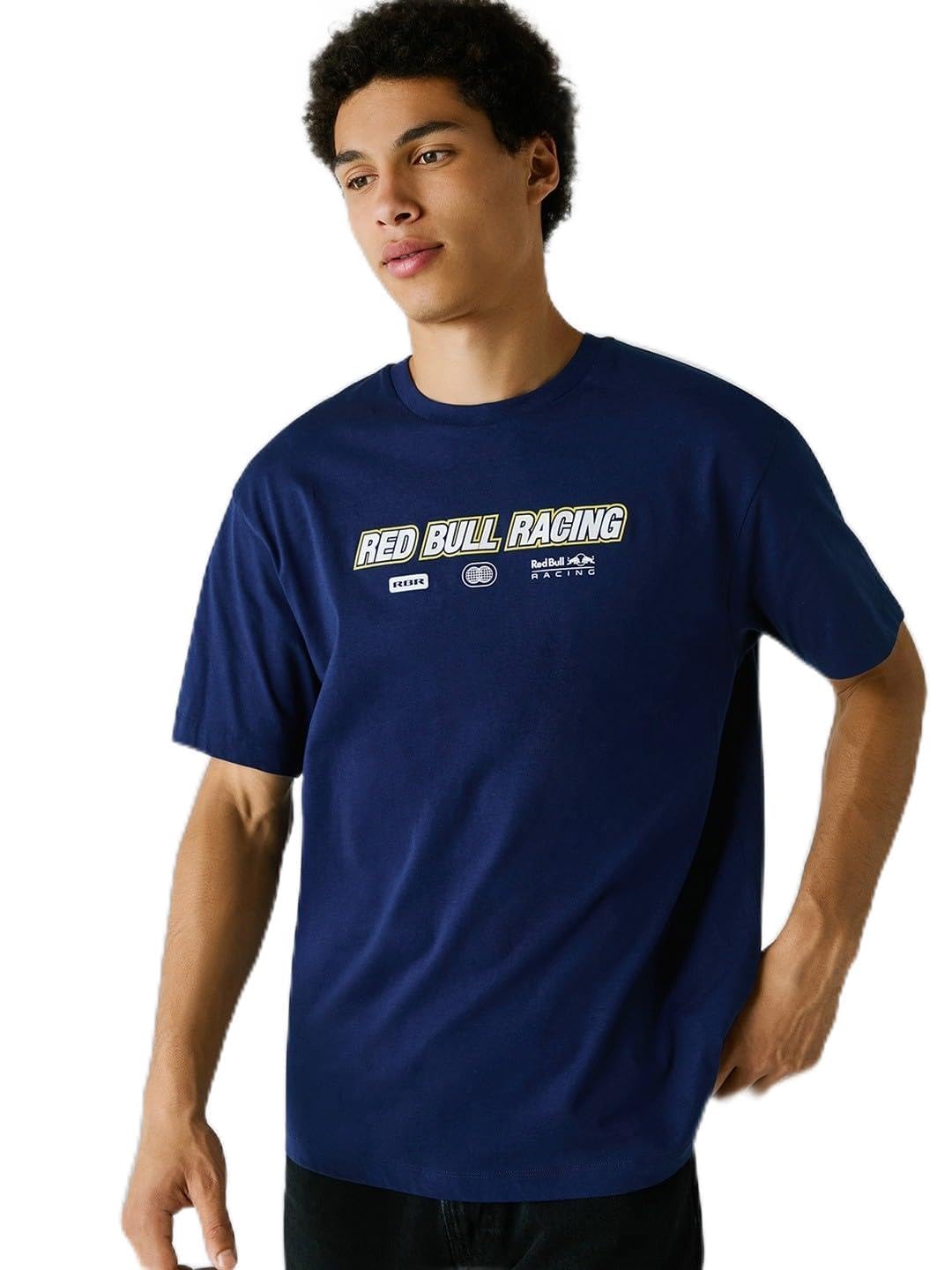 Red Bull Racing X Pepe Jeans Men's Outline Graphic TEE T-Shirt, Blue (Eton Blue), L