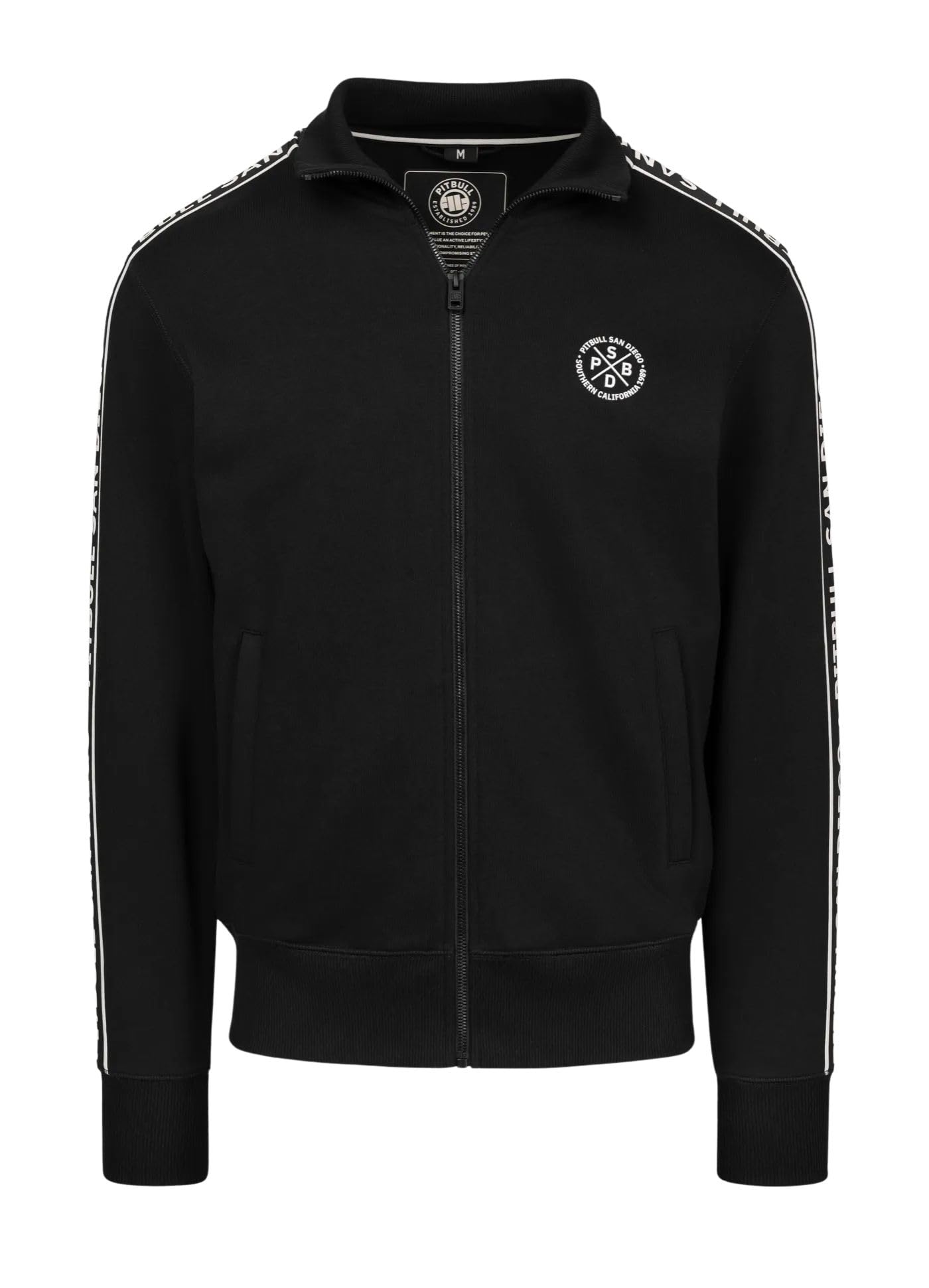 PITBULL - Sweatshirt Herren mit Reißverschluss Nexus, Sweatjacke mit Zip Klassischer Schnitt, Zipper Jacke mit Logostreifen, Herren Sportjacke, Zip Sweatshirts, Freizeitjacke