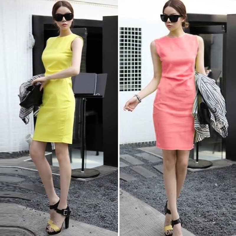 [ISLAYCAOLILA] C97 ミア ノースリーブ ワンピース クルーネック タイトミニ クラブドレス レディース