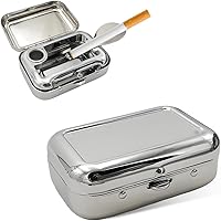 Vista 11 de Ceniceros Portátiles, Mini Cenicero Portátil de Acero Inoxidable con Tapa a Prueba de Viento, Cenicero de Bolsillo Creativo Portátil Impermeable