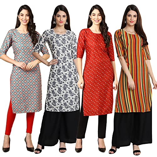 Image of Pinkmint Women's Crepe Digital Print Straight Kurta (RM-348-370-360-366)
