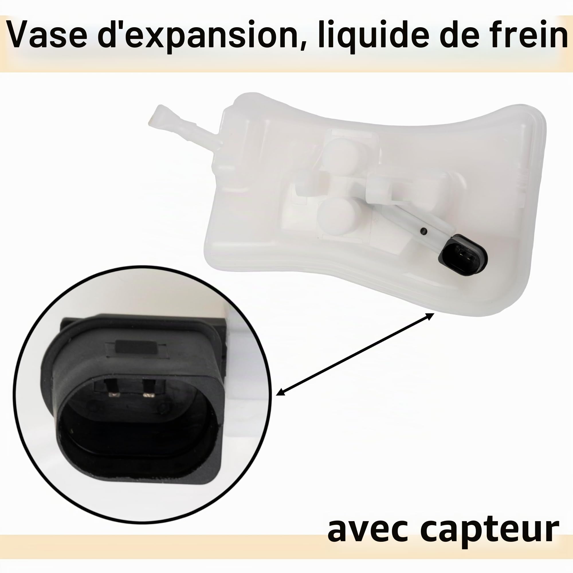 AERZETIX - C72983 - Réservoir de liquide de frein avec couvercle et capteur - compatible avec numéros OE 8E0611301B, 8E0611301C, 8E0611301E, 8E0 611 301G