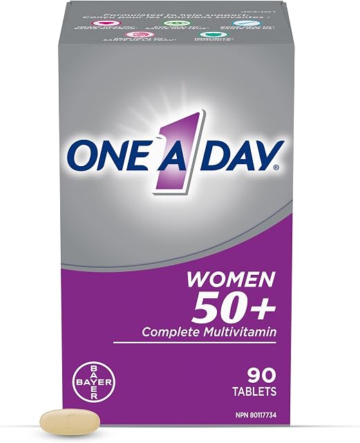 One A Day Multivitamin For Women 50 Plus - Daily Vitamins For Women With Vitamin A, B6, B12, C, D, E, Biotin, Calcium, Magnesium & Zinc, Helps Support Immune Function, Bone Health And More, 90 Tablets