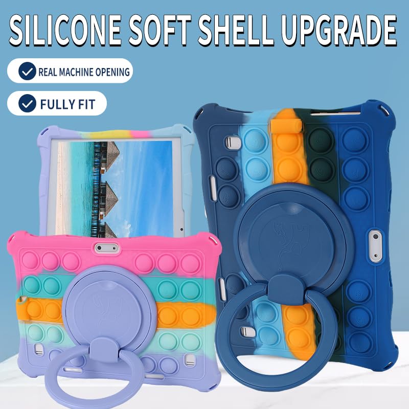 Coque silicone bleu foncé rotative 360 pour Winsing 10 pouces