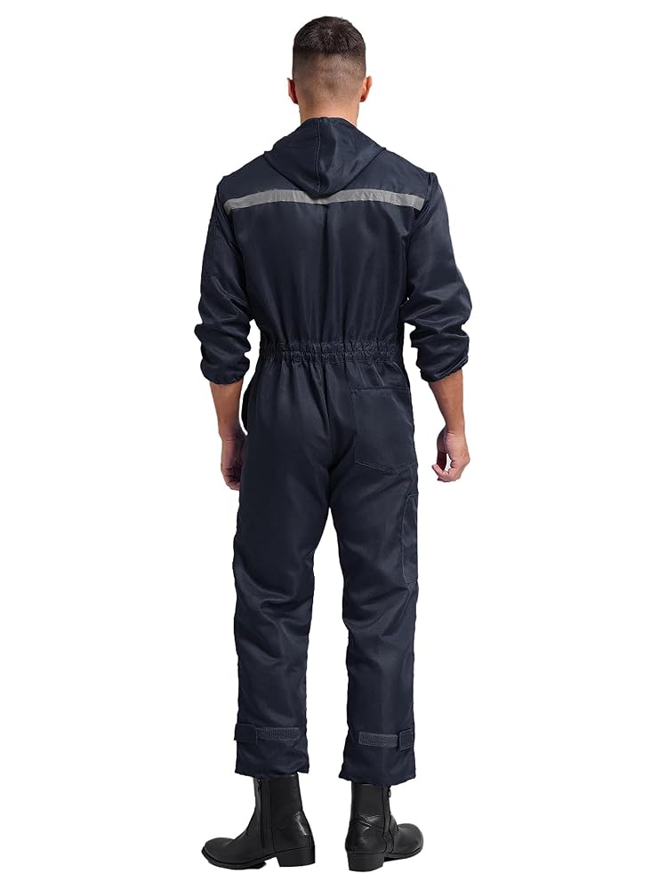 Amazon.com: HULIJA Hooded Coveralls For Men Long Sleeve Zip