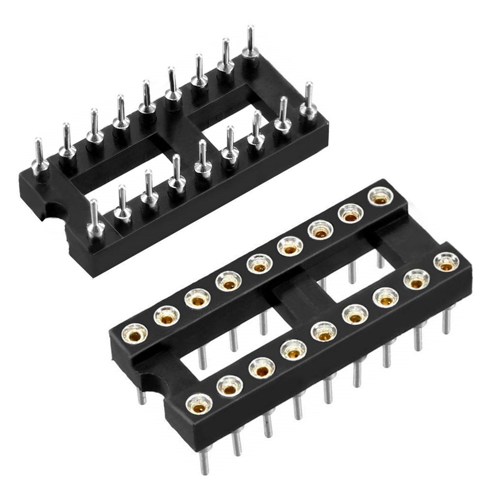 2.54mm Pitch Sockets 20 Pack 18-Pin DIP IC Sockets - 2.54mm Pitch Round ...