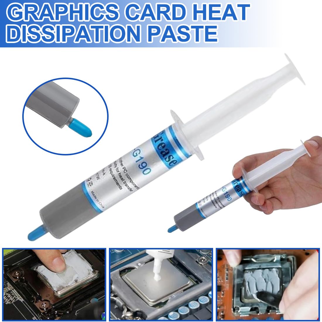 2 Pezzi YJ-G190 Wärmeleitpaste für Kühler, Pasta Termica Compound per Raffreddatori, Kühlkörperpaste Grafikkarte CPU Wärmeleitpaste CPU Wärmeleitpaste PC kühlpaste Leitpaste Thermal Paste