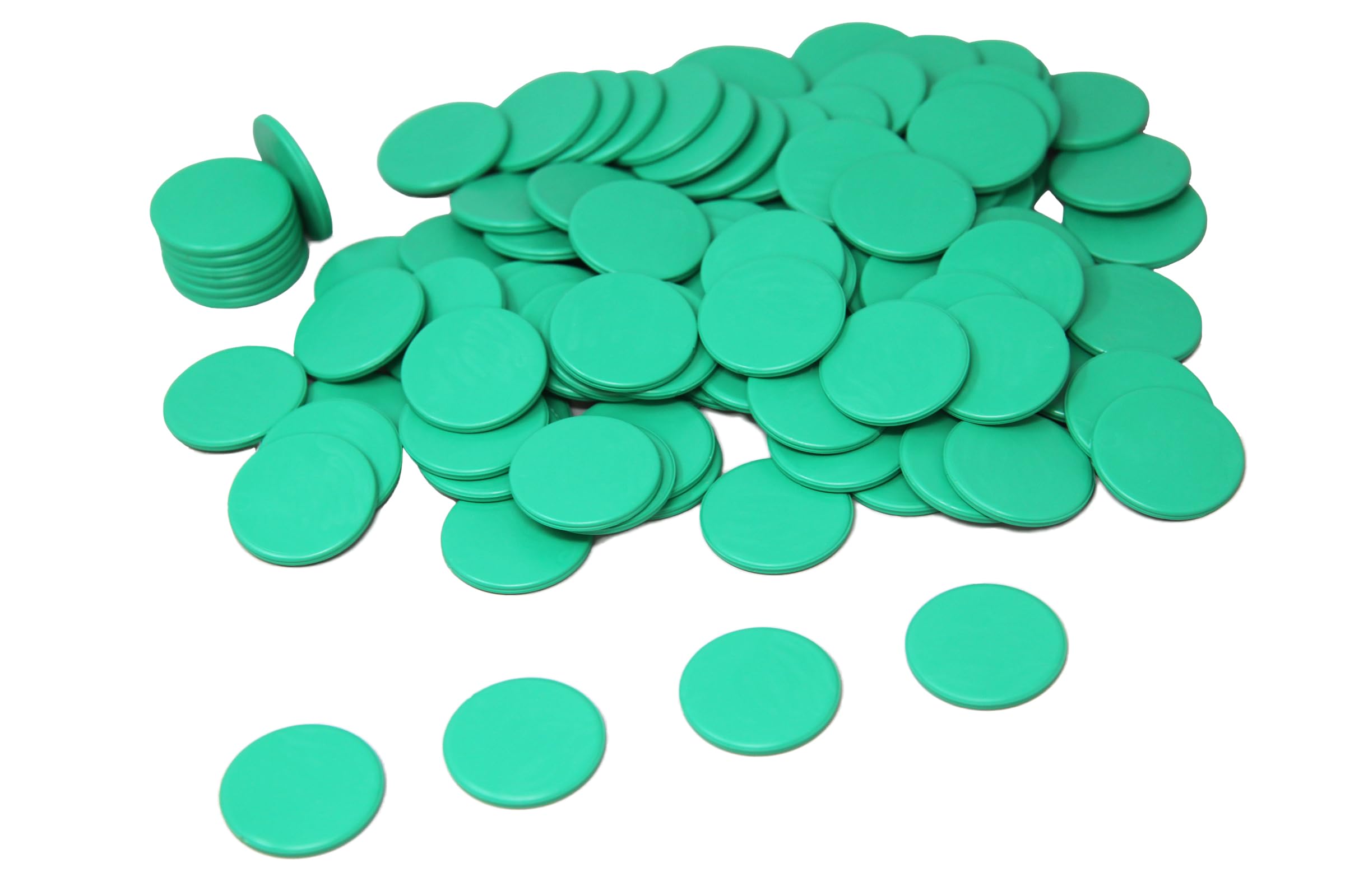 Spielchips grün (100 Stück) aus RE-Plastic | Zählchips Marker Tokens ø 25 mm