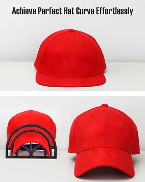 Baseball Hat Curving Band, Mens Baseball Cap Hat Brim Bender, Hat Shaper for Fitted Hats, Trucker Hat, Flat Brim Hats, Perfect Hat Curve Bender, Hat Accessories for Teen Boys, Pack of 4 (Black)