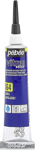 PEBEO 114064 Vitrea 160 Glass Paint Outliner 20-Milliliter Tube, Lazuli,Lazuli
