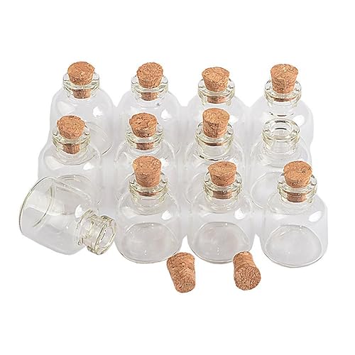 Botellas de corcho de vidrio transparente de 2.7 fl oz, frascos de vidrio, frascos de almacenamiento vacíos, botellas de deseos, regalo decorativo,