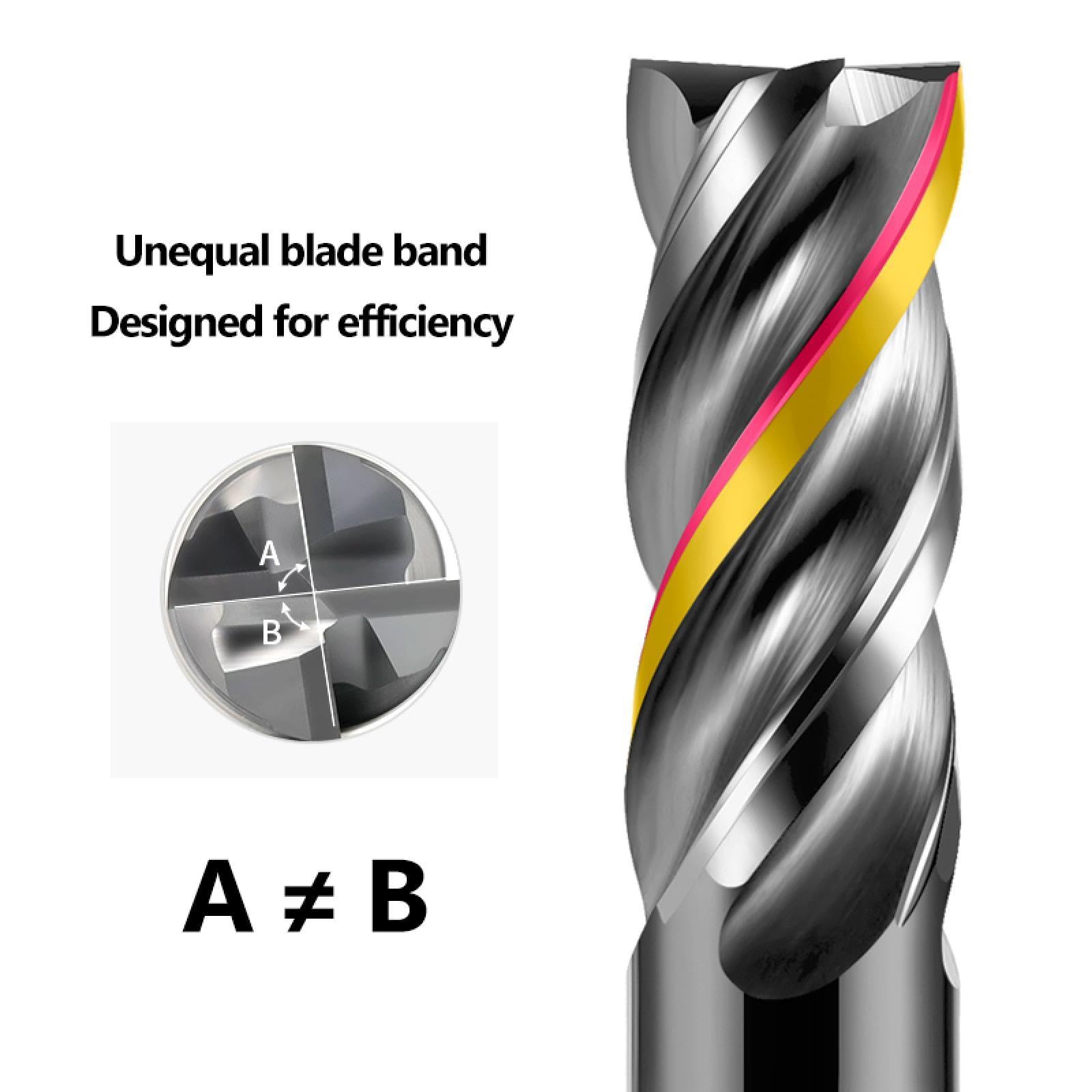 Frese in carburo di tungsteno Hrc72 3 4 6 810 12 20 Utensili CNC Fresa per acciaio inossidabile 4 punte per router a flauto (HRC68/6x15x6Dx50)