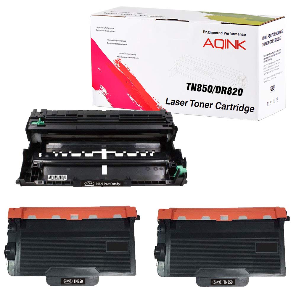 UniVirginCompatible Toner & Drum Unit Set Replacement for Brother DR-820 Drum and Brother TN-850 TN-820 Toner (2 x Toner & 1 x Drum)