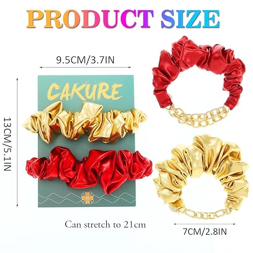 Miniatura 4 de CAKURE Pulsera de ligas para el cabello coleteros de cola de caballo cuerdas elásticas para el cabello cadena de bandas para el cabello accesorios