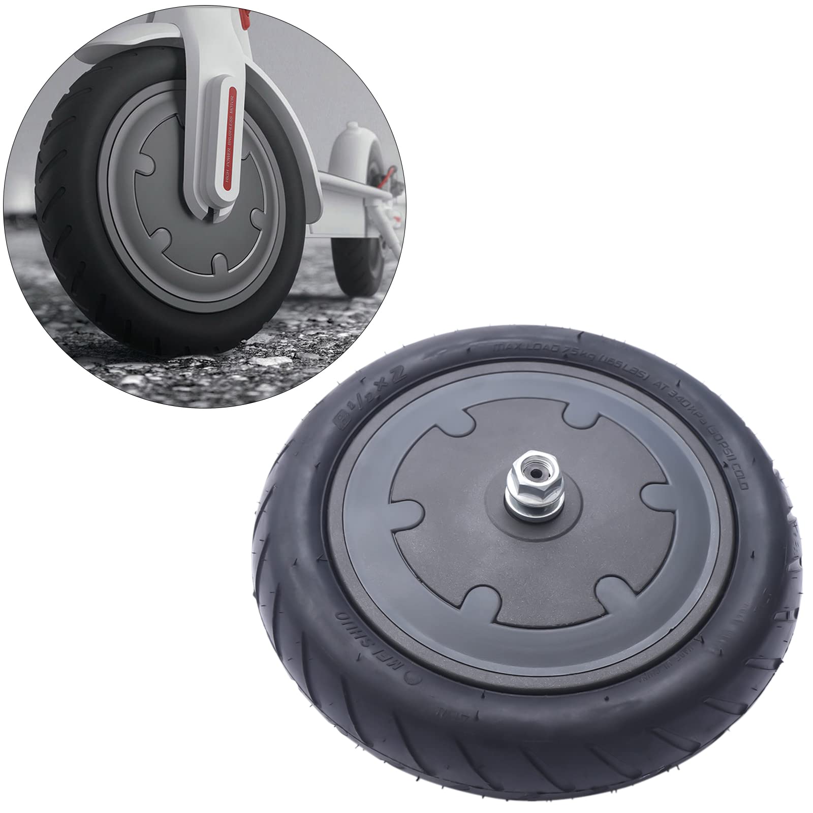 Elektroroller Motor mit Vorderrad 36V 350W Kupferreifen Elektroroller Scooter Zubehör Ersatz von Vorderrad E-Scooter Motor Ersatz kompatibel mit Xiaomi M365 Pro 21 * 21 * 4.7cm