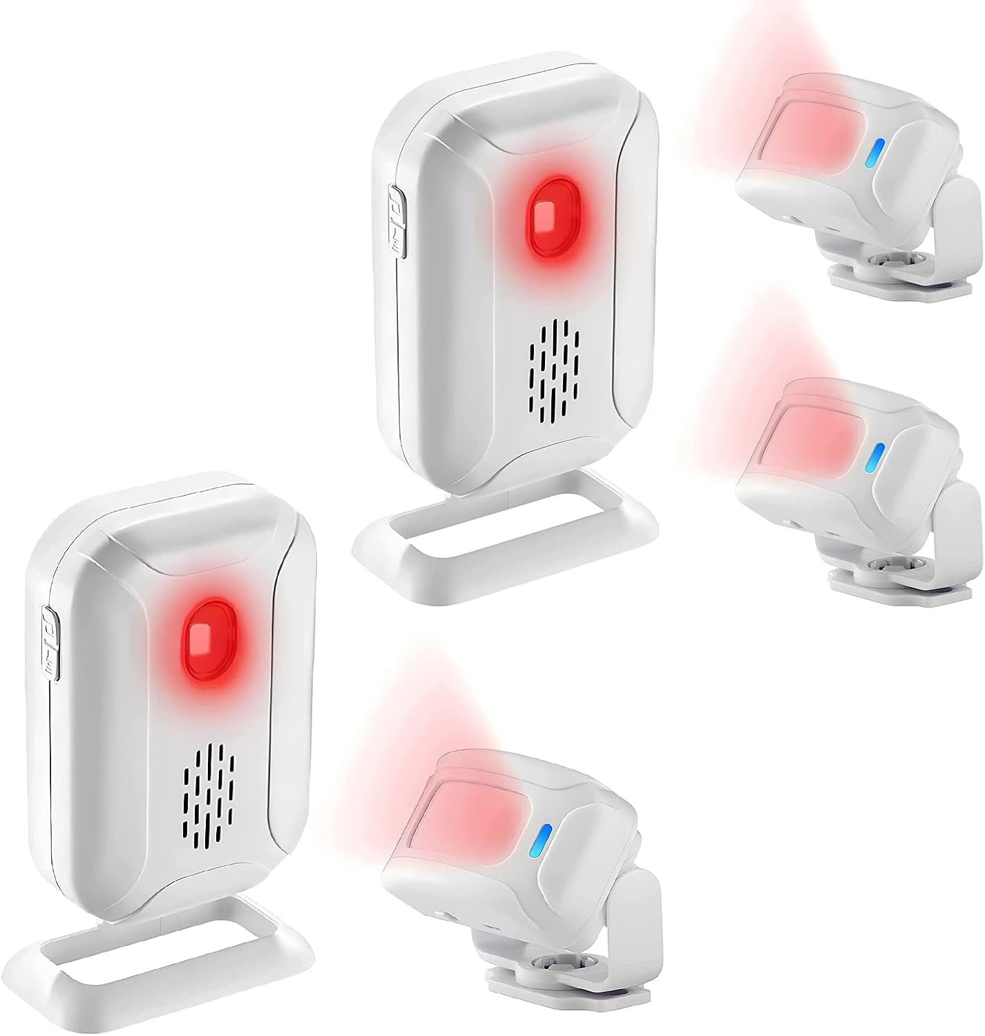 GREENCYCLE Motion Sensor Doorbell, Door Chime for Business Entry, Store Welcome Buzzer Monitor,Motion Sensor Detect Alarm, Caregiver Reminder for Elderly, Visitor Bell - 2 Receiver 3 Motion Sensor