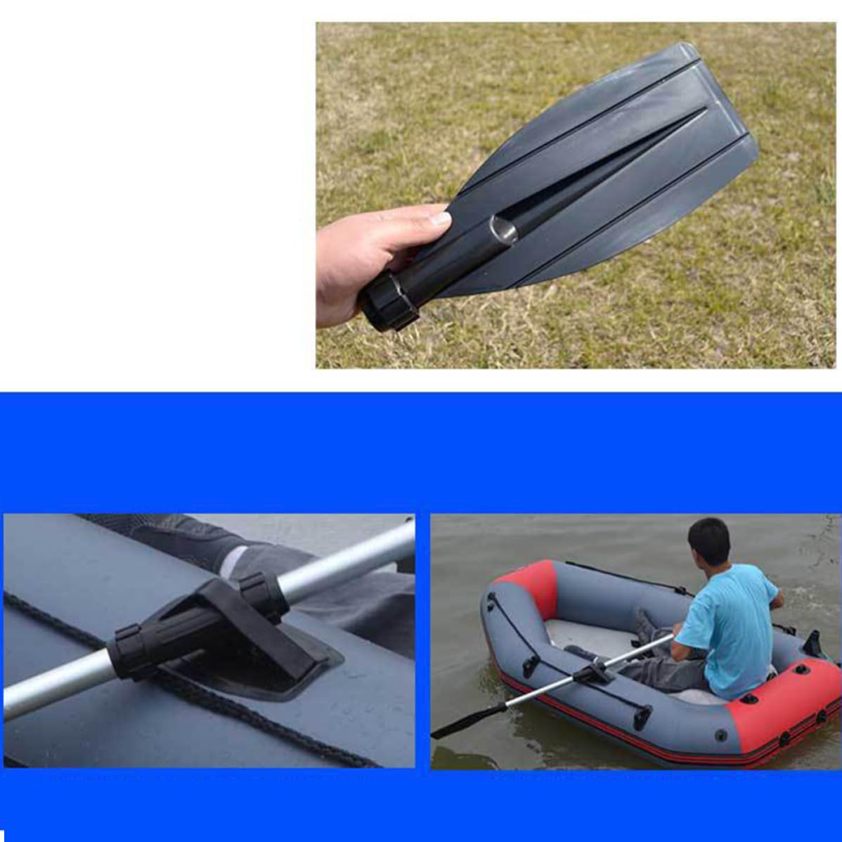 Toddmomy Pagaie de Canoë Réglable et Détachable en Alliage D’Aluminium Noir | Double Tête Assemblable, Pales au Design Profilé, pour Kayak, Accessoire de Navigation