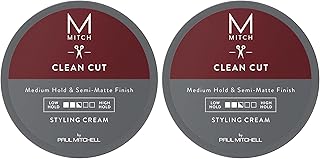 MITCH by Paul Mitchell Clean Cut Styling Cream for Men, Medium Hold, Semi-Matte Finish, For All Hair Types + Short to Medium Hair, 3 oz.