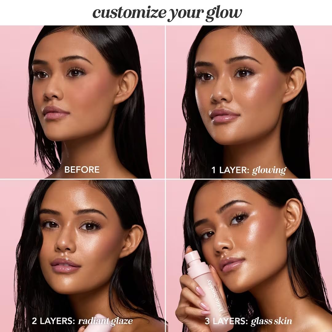 Polite Society French Rose Milk Moisturizing Glaze Mist | Size: 1.69 oz | Hydrated radiance of liquid glass for a buildable, glazed makeup effect with skincare benefits.