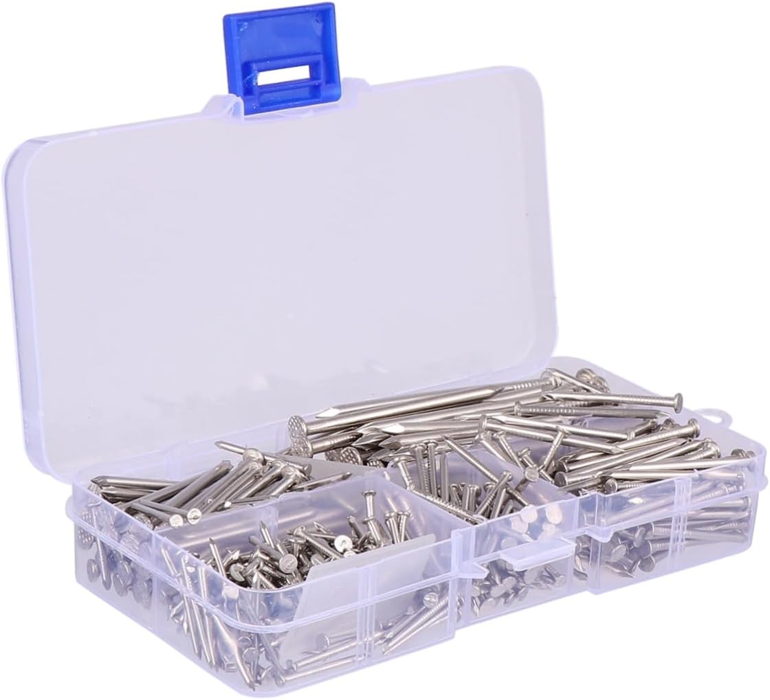 460pcs Stainless Steel Round Nails for Woodworking Drywall Repair Wall Hanging Diy Tool Flat Head Nails