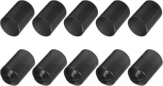 MECCANIXITY 30Pcs Heat Shrink End Cap 35mm ID x 60mm L 3:1 Ratio Heat Shrink Tubing Caps Lined Sealed Waterproof Adhesive for Electrical Wire Cable, Black