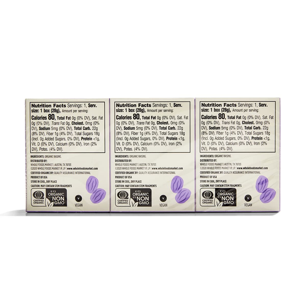 Pack of 6 365 by Whole Foods Market Organic Raisins 1 Ounce — view 4