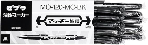Zebra permanent marker McKee extra fine B-MO-120-MC-BK Black 10 pieces